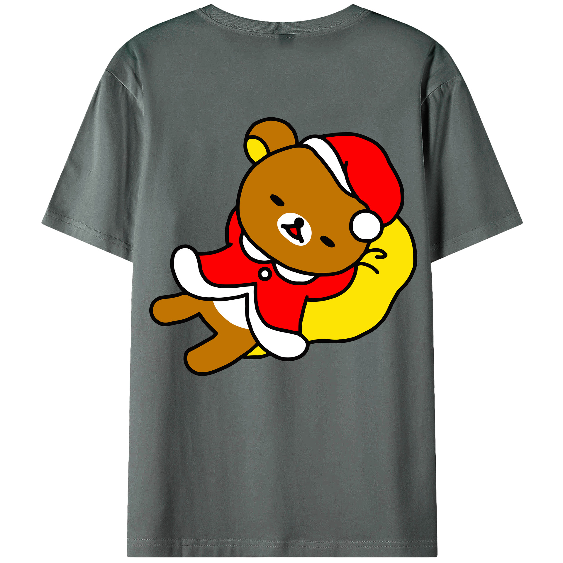 （画像用） リラックマ リラックマ キイロイトリ Rilakkuma Korilakkuma Kiiroitori 綿100％ メンズ半袖Tシャツ（バックプリント） 通気性